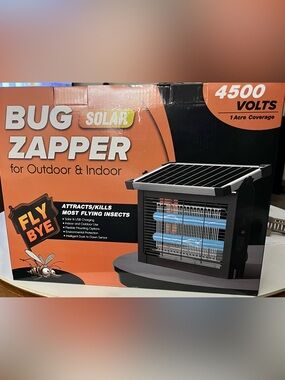 Solar Bug Zapper 4500V - Indoor & Outdoor Insect Killer